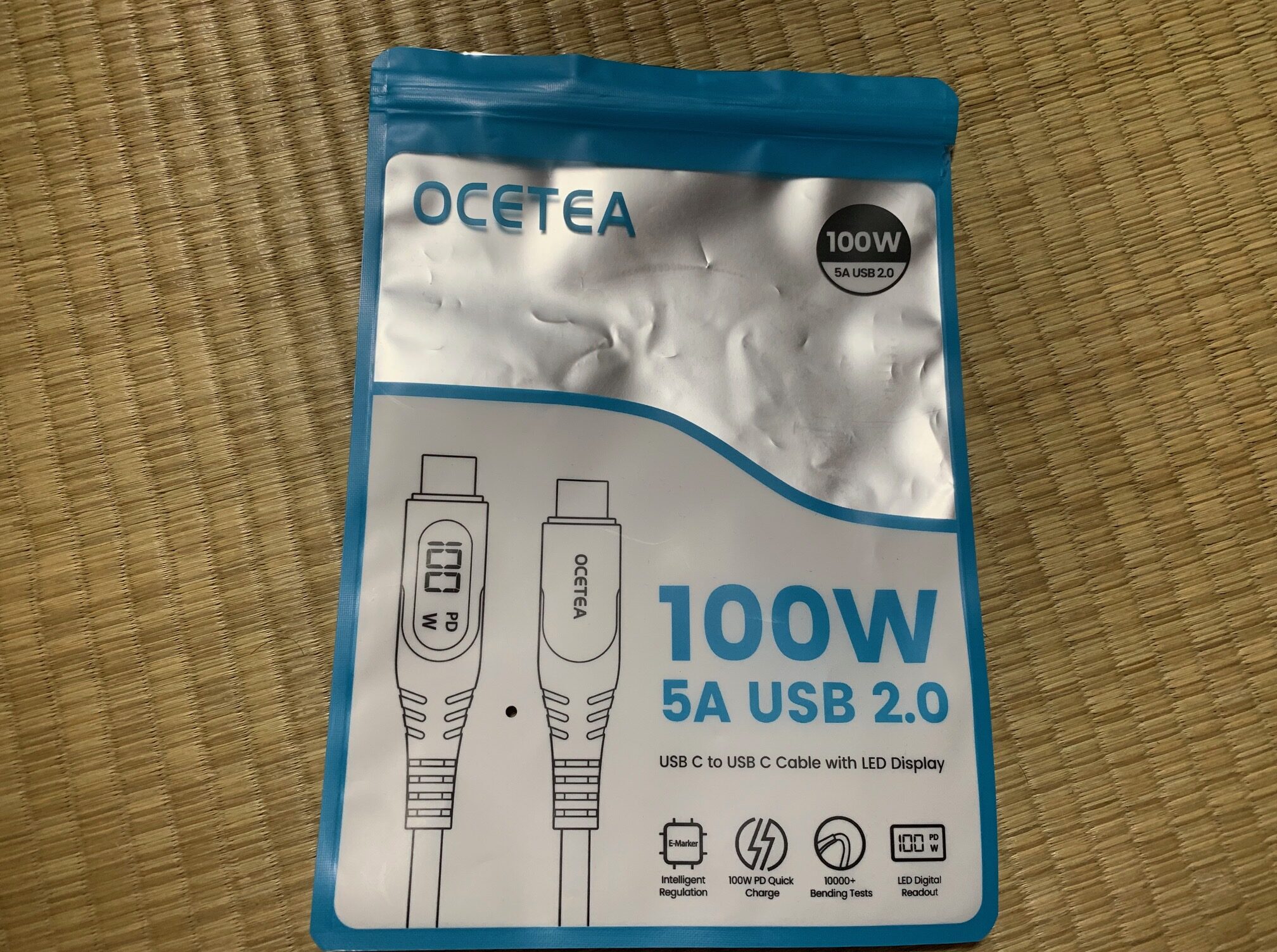 OCETEA 100W・5A USB-Cケーブル